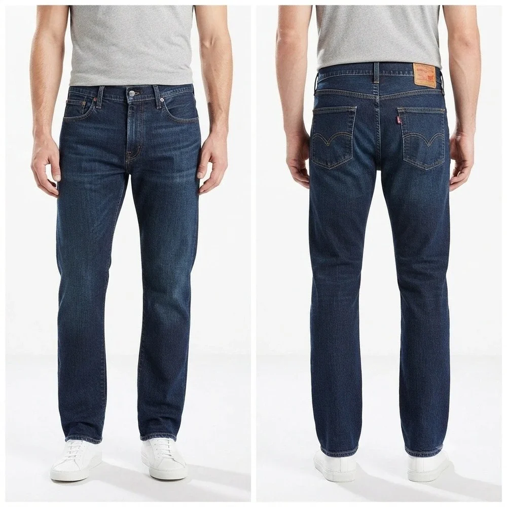 Levis 541 Jeans Mens 44x27 Athletic Taper Mens Dark Wash Denim Blue 5-Pocket